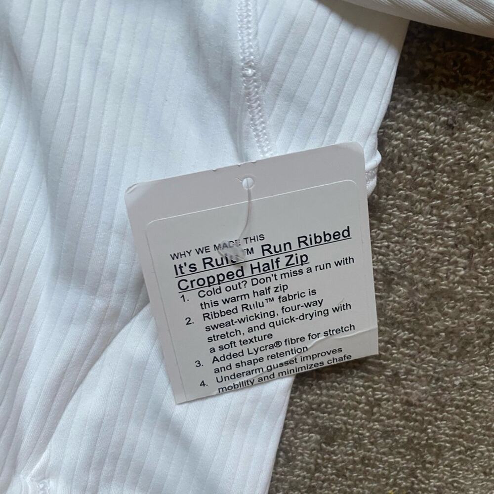 NWT Lululemon It's Rulu Ribbed Cropped Half Zip - Picture 6 of 8